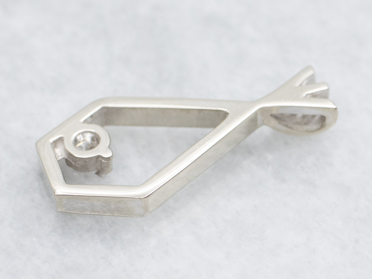 Sleek Geometric Pendant with Diamond Accent