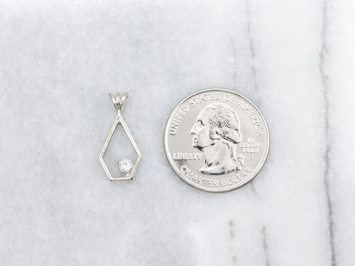Sleek Geometric Pendant with Diamond Accent