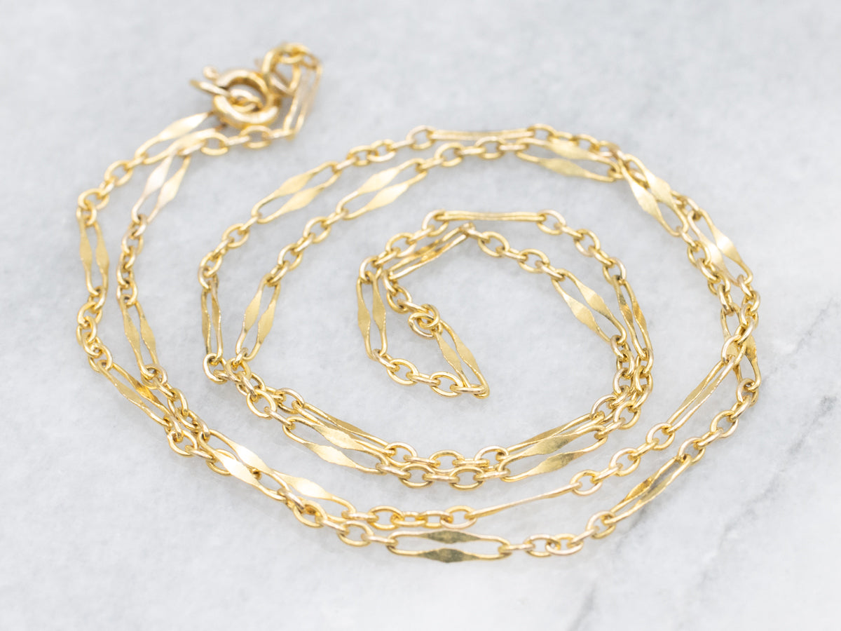 Yellow Gold Fancy Link Chain