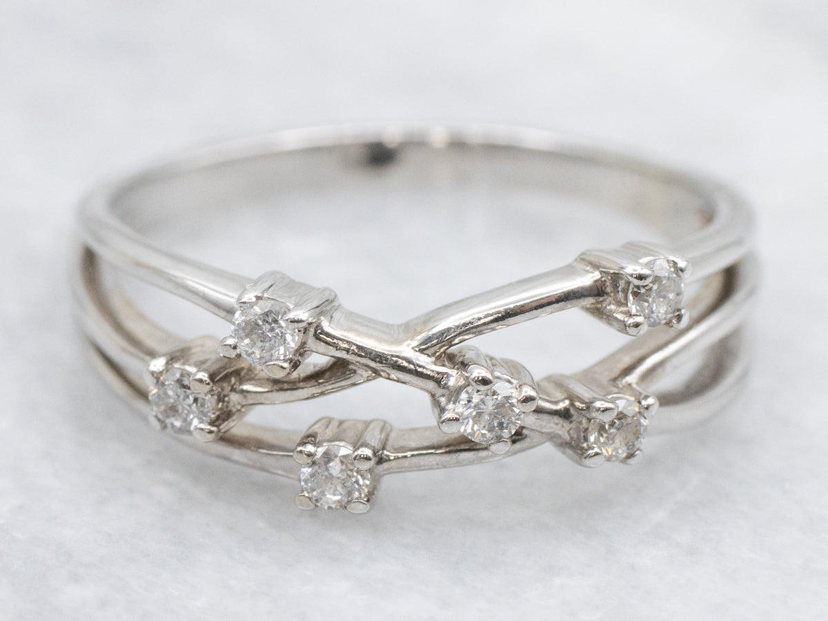 Modernist Wire Wrapped Diamond Band