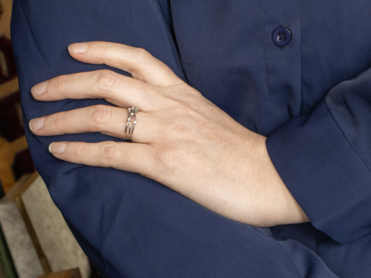 Modernist Wire Wrapped Diamond Band