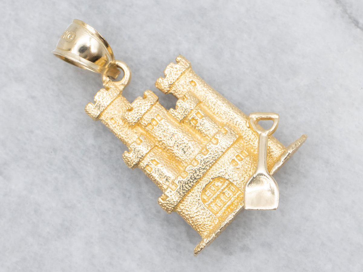 Textured Gold Sandcastle Pendant