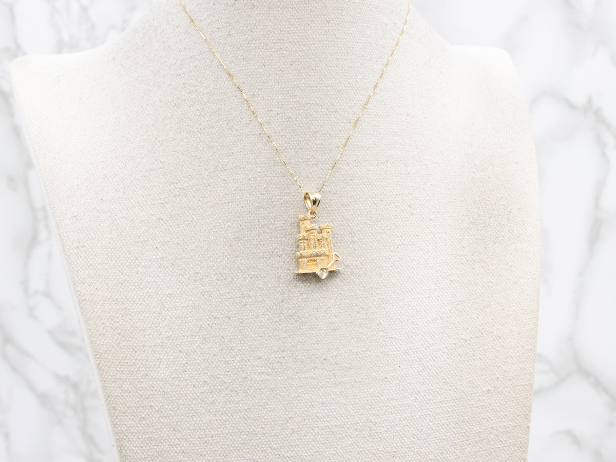 Textured Gold Sandcastle Pendant