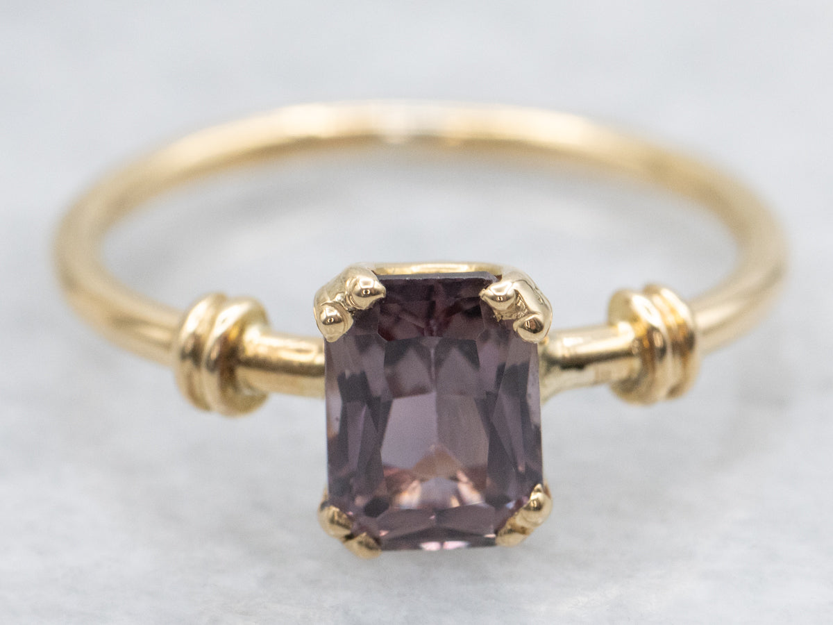 Color-Change Sapphire Solitaire Ring in Vintage Setting