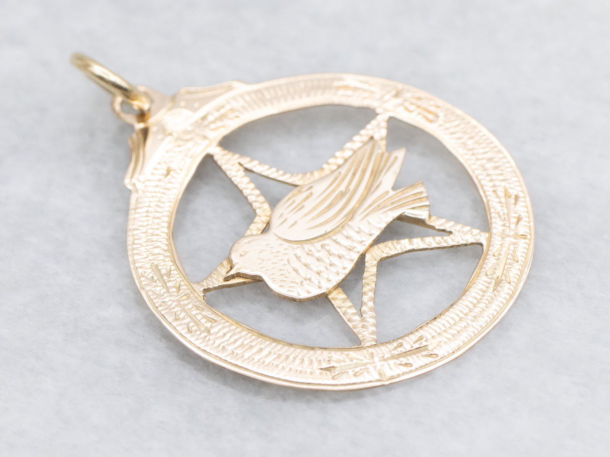 Antique Gold Daughters of Rebekah Pendant