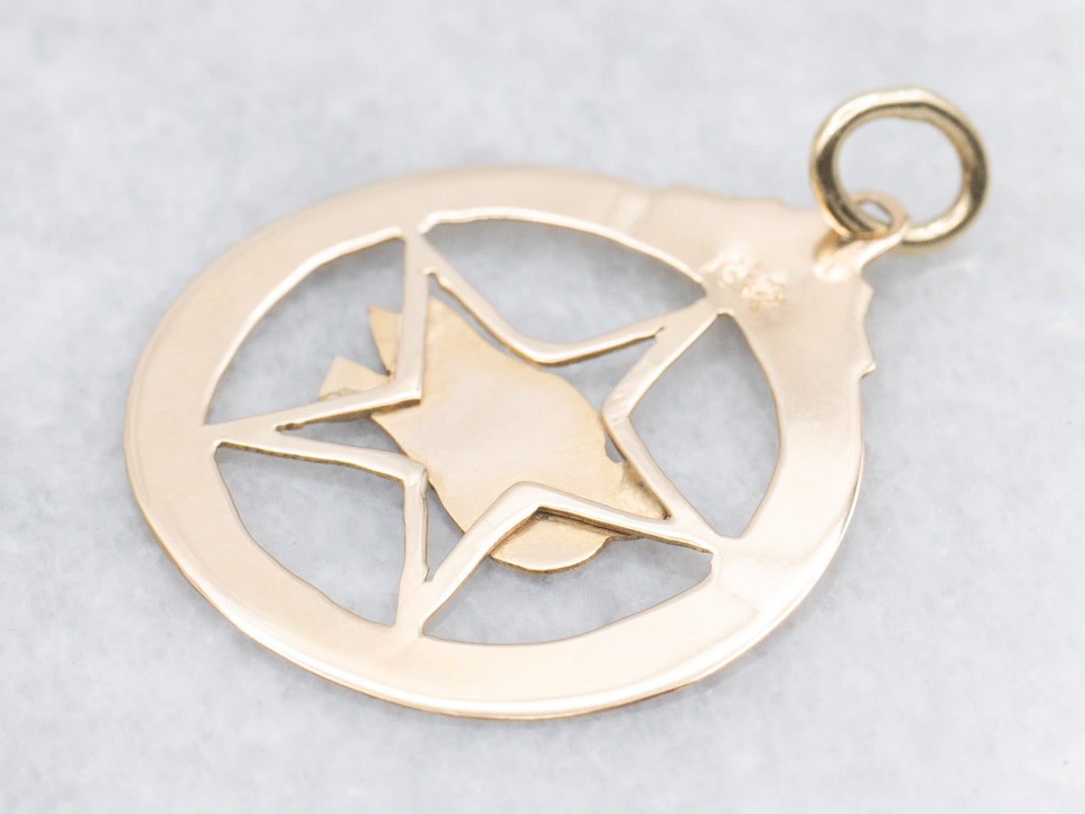 Antique Gold Daughters of Rebekah Pendant