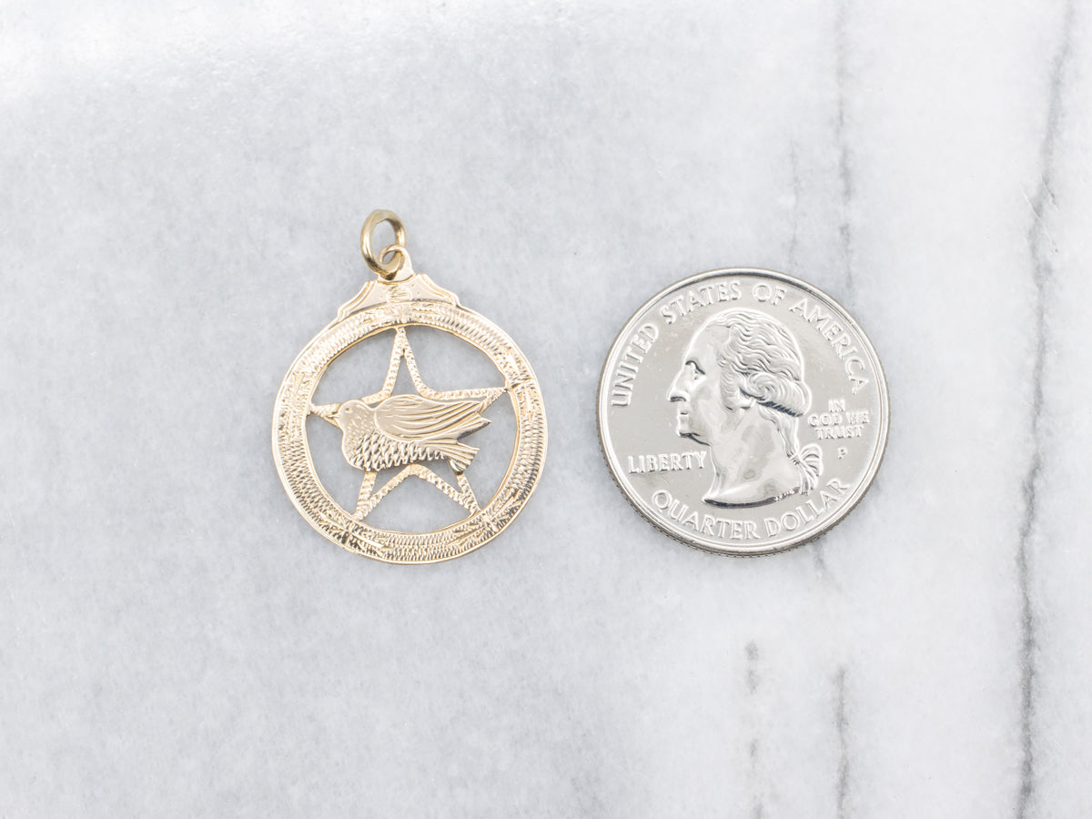 Antique Gold Daughters of Rebekah Pendant