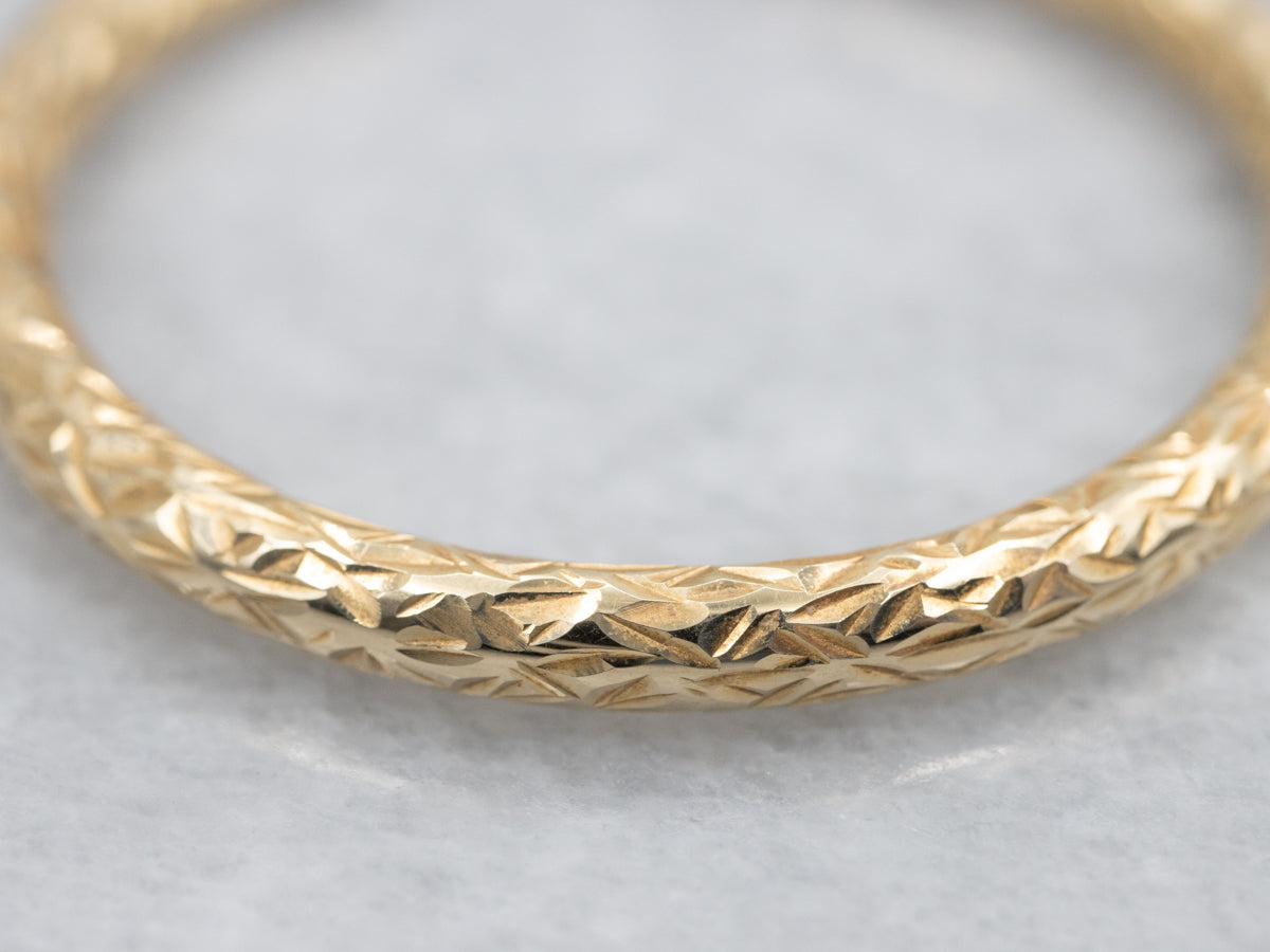 Faceted Yellow-Gold Tube Hoop Earrings