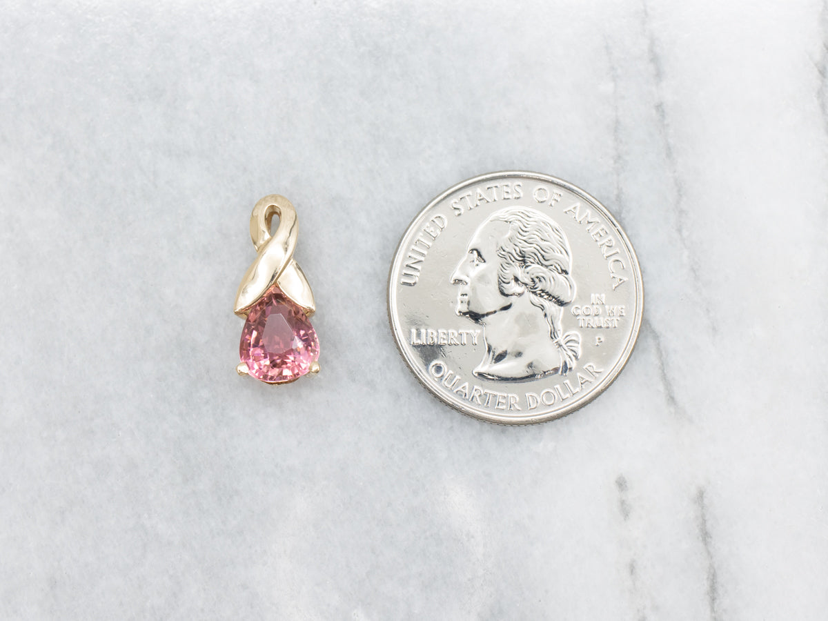 Cancer Awareness Pink Tourmaline Pendant