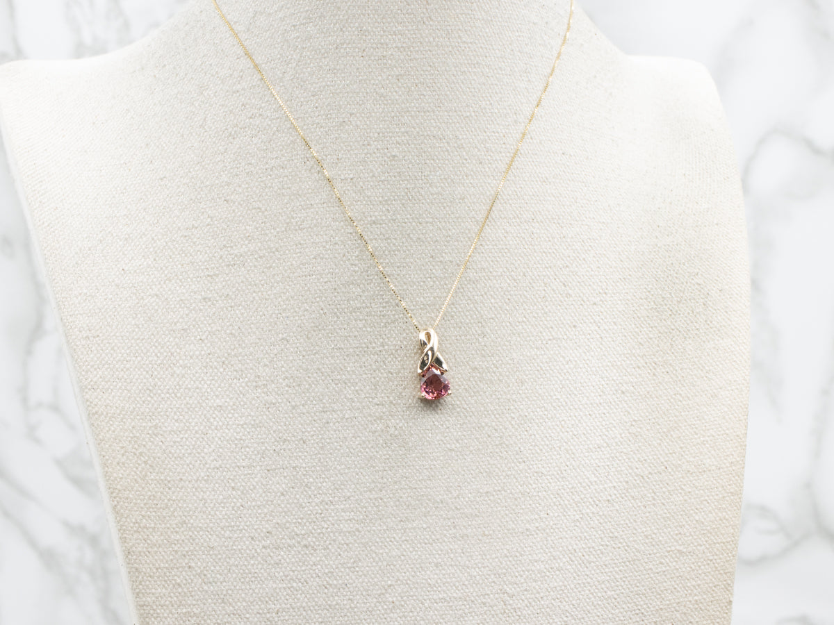 Cancer Awareness Pink Tourmaline Pendant