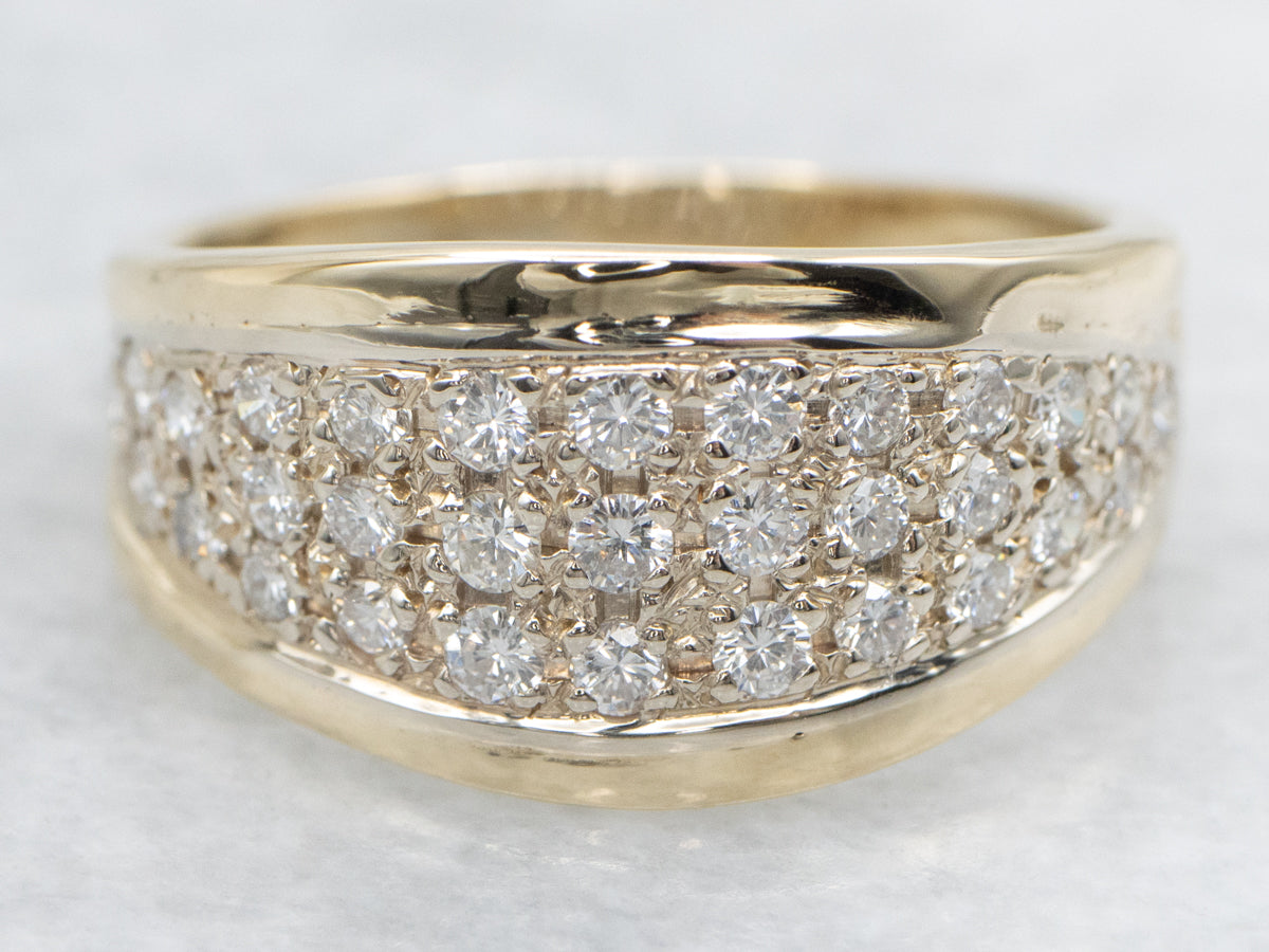 Sparkling Triple Row Diamond Band