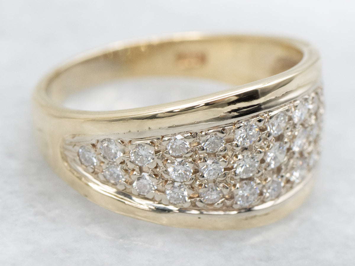 Sparkling Triple Row Diamond Band