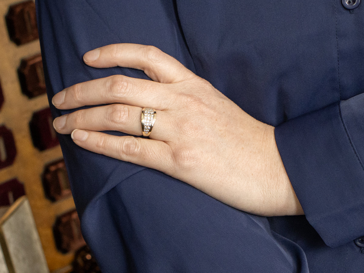 Sparkling Triple Row Diamond Band