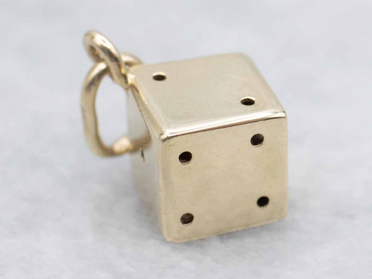 Yellow Gold Dice Pendant