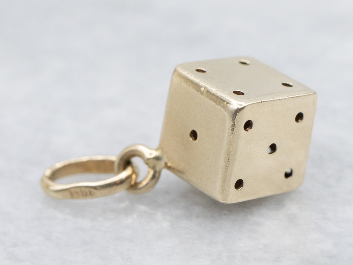 Yellow Gold Dice Pendant