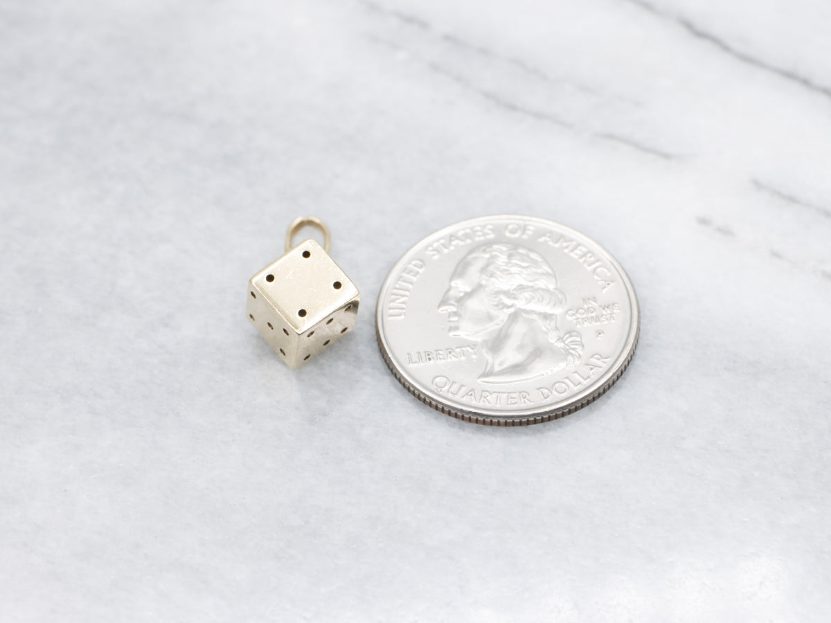 Yellow Gold Dice Pendant