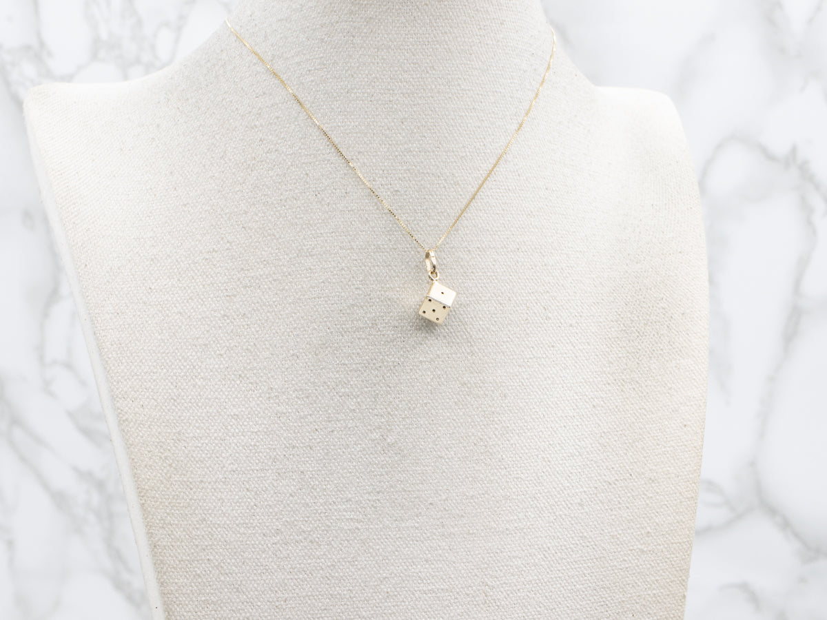 Yellow Gold Dice Pendant