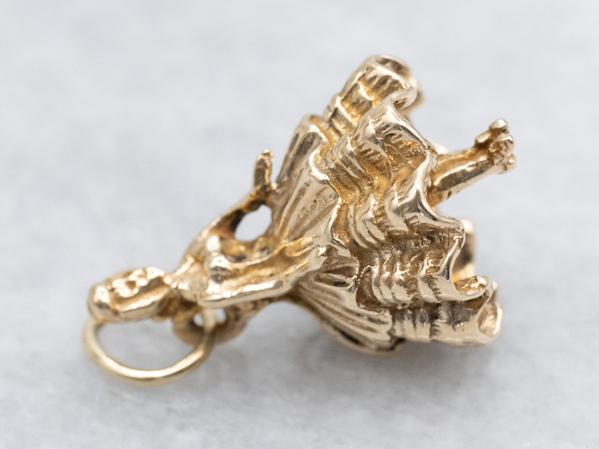Gold Woman in Gown Charm