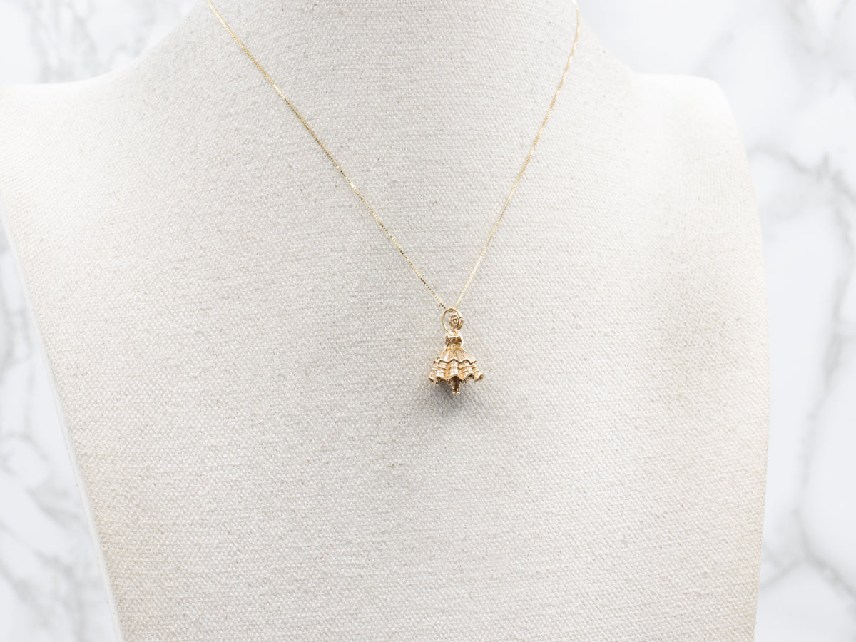 Gold Woman in Gown Charm