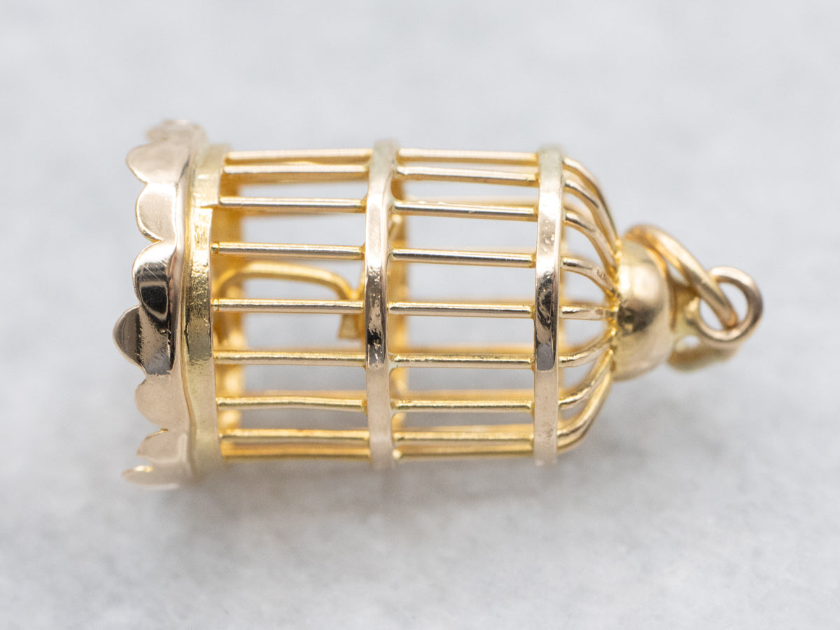 Yellow Gold Birdcage Pendant