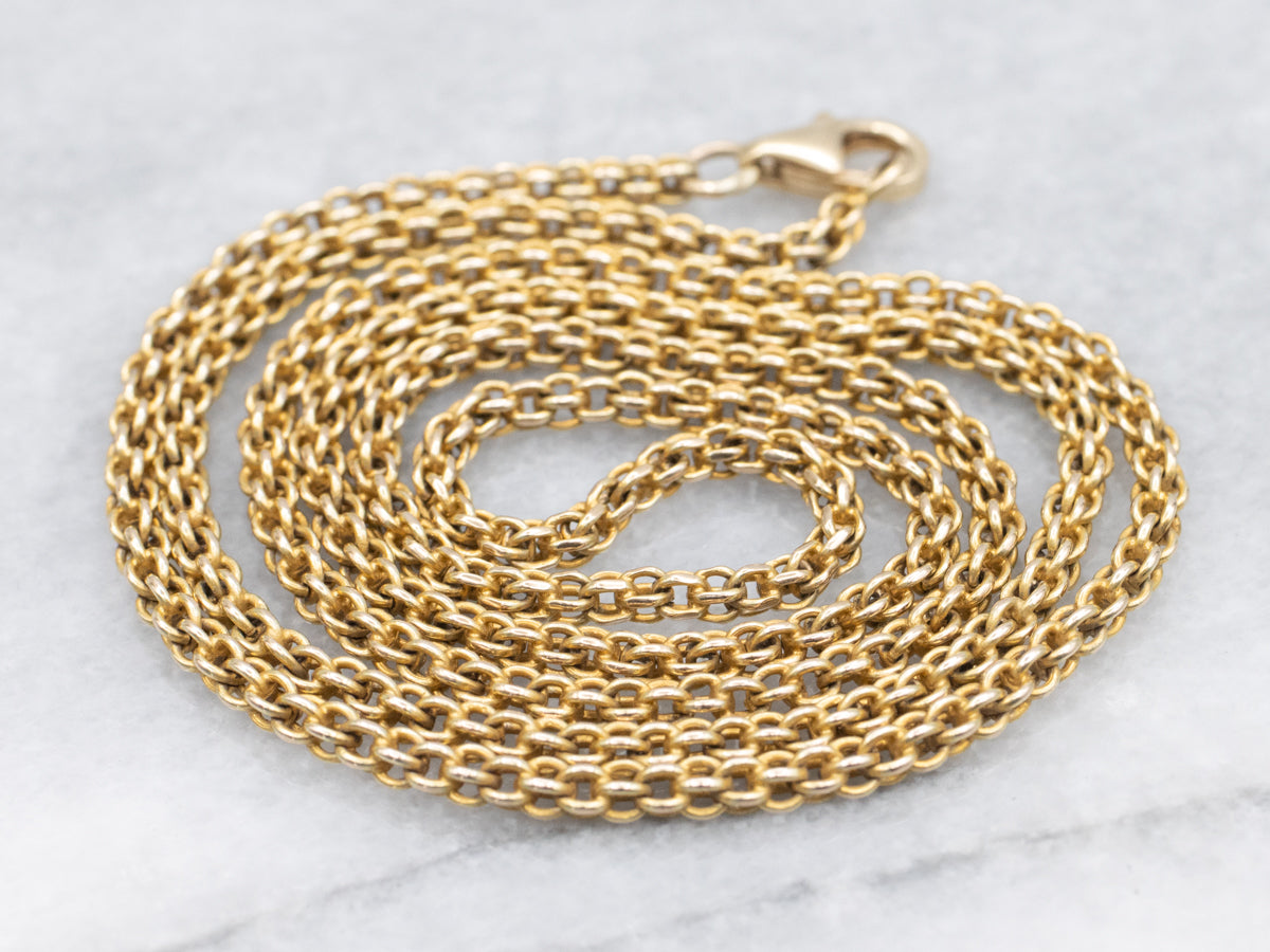 Yellow Gold Rounded Woven Link Chain