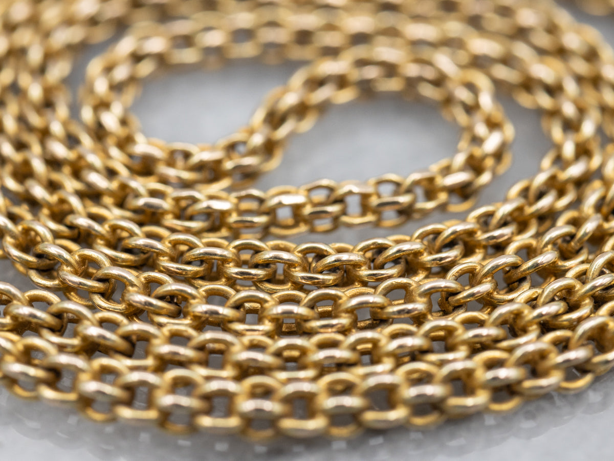 Yellow Gold Rounded Woven Link Chain