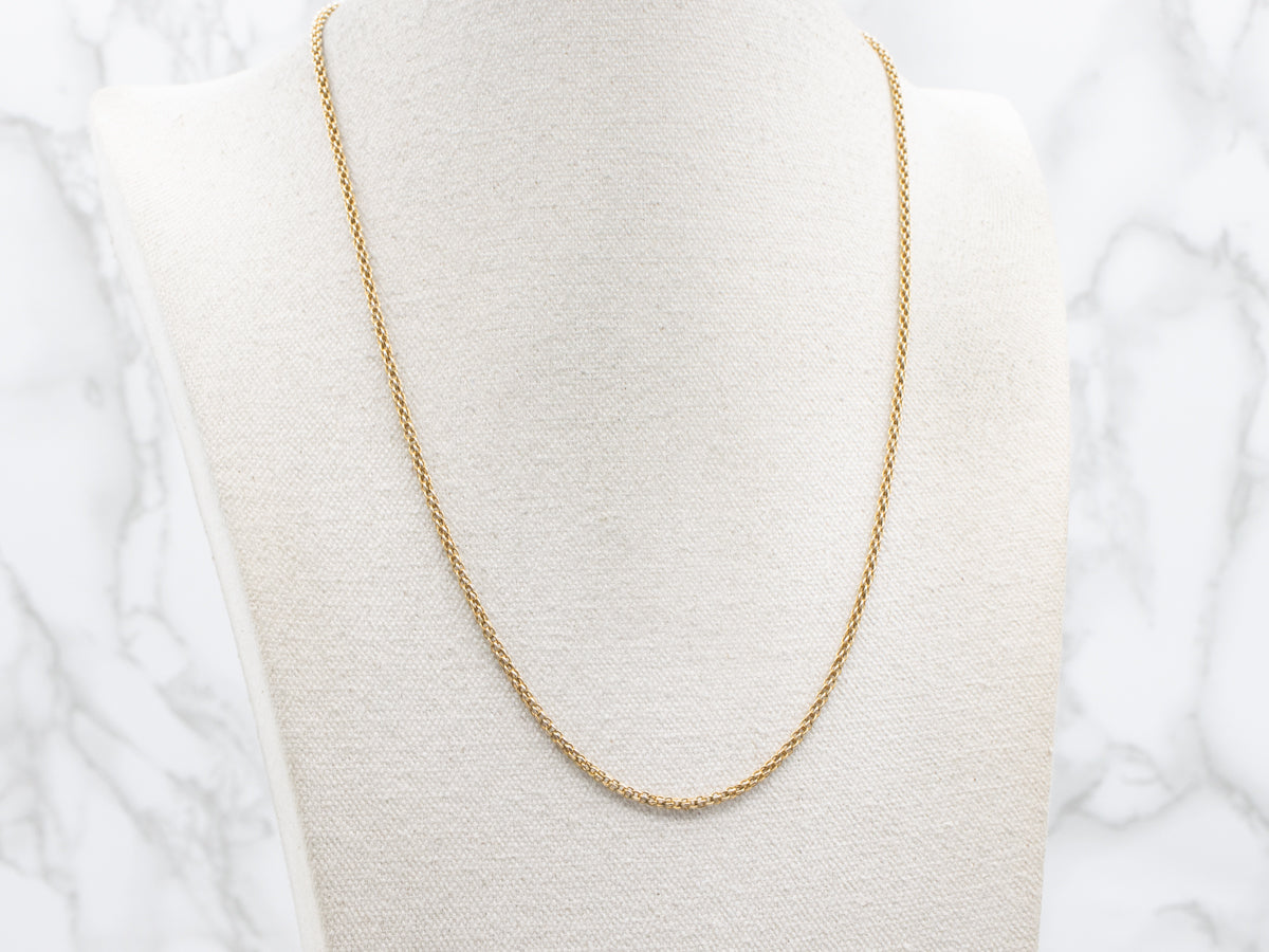 Yellow Gold Rounded Woven Link Chain