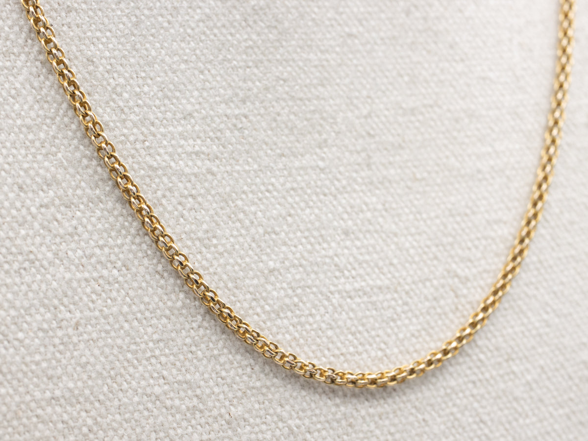 Yellow Gold Rounded Woven Link Chain