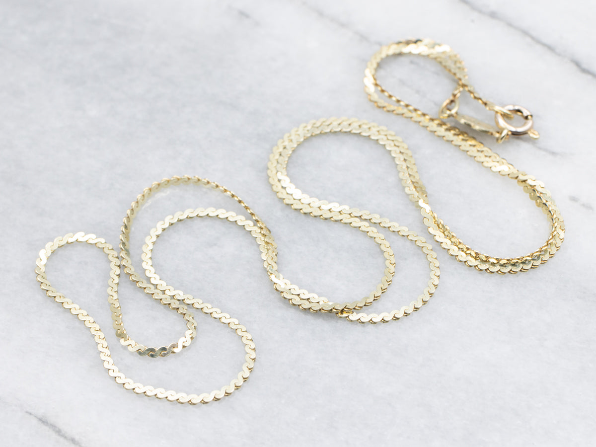 Gold Serpentine Chain with Spring Ring Clasp