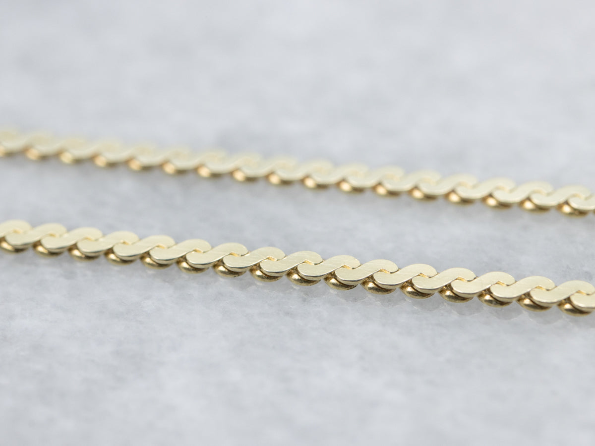 Gold Serpentine Chain with Spring Ring Clasp