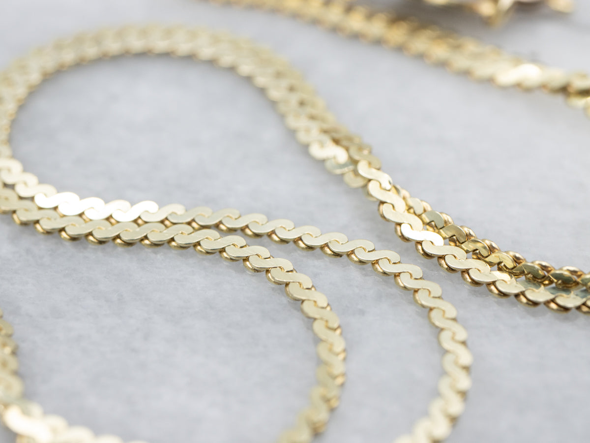 Gold Serpentine Chain with Spring Ring Clasp