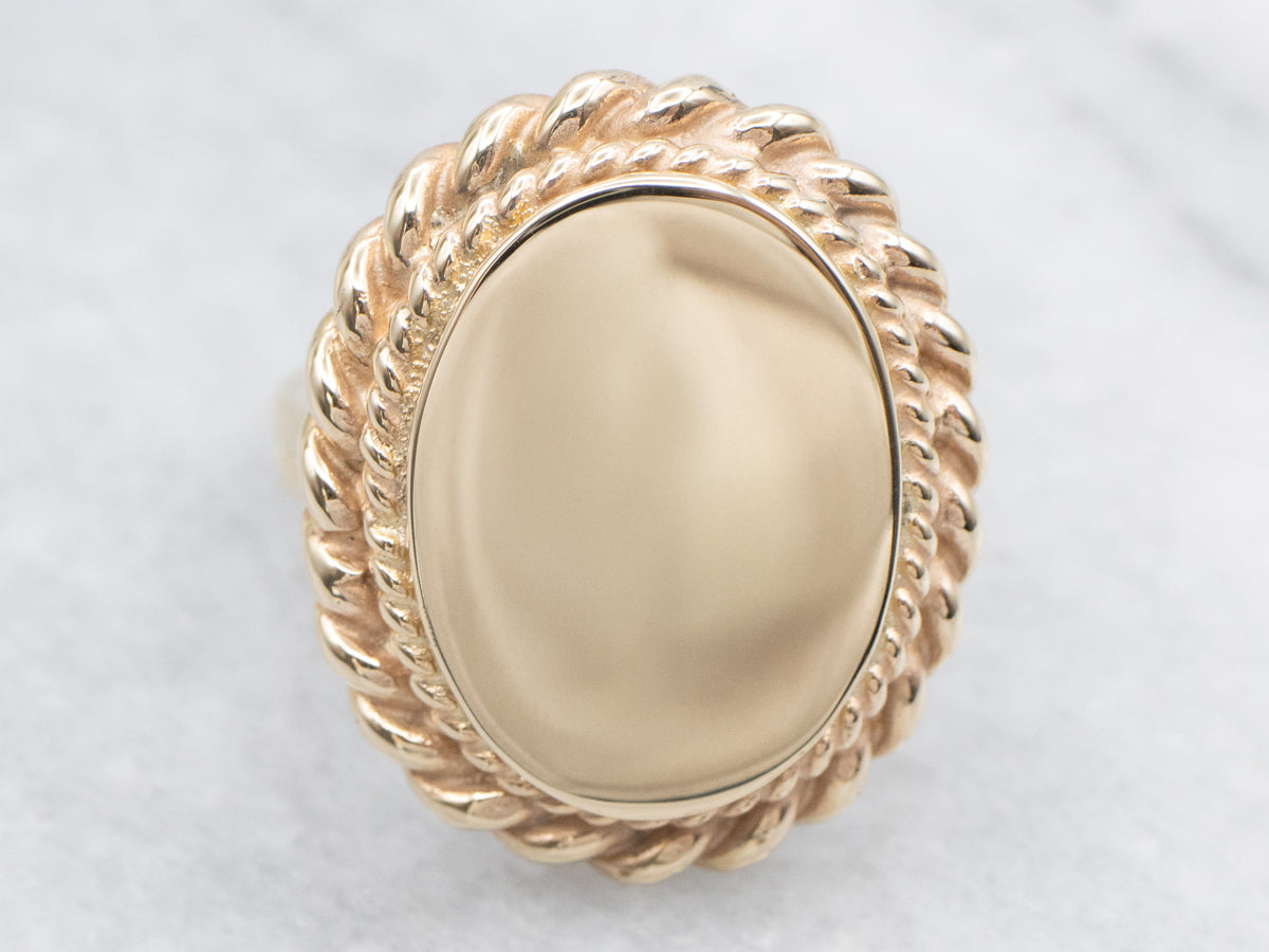 Nautical Gold Signet Statement Ring