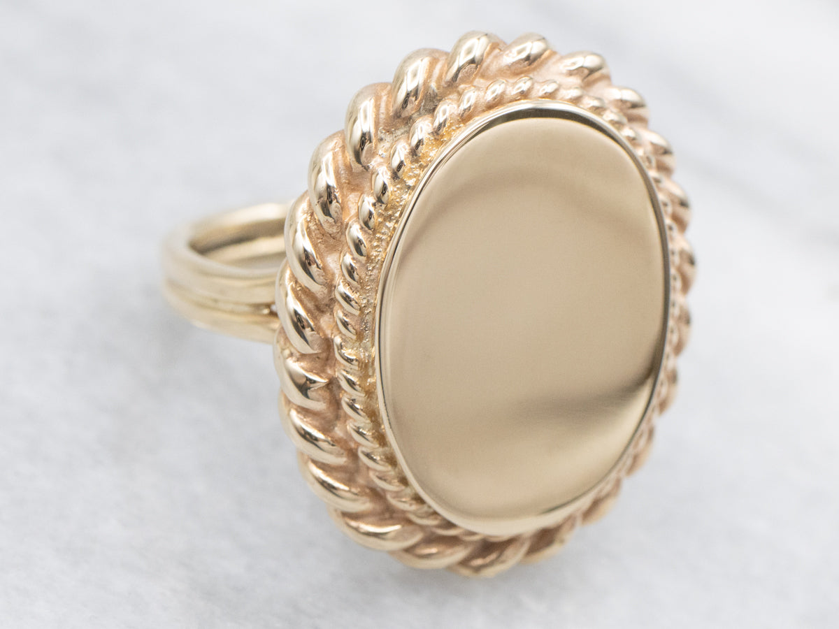 Nautical Gold Signet Statement Ring
