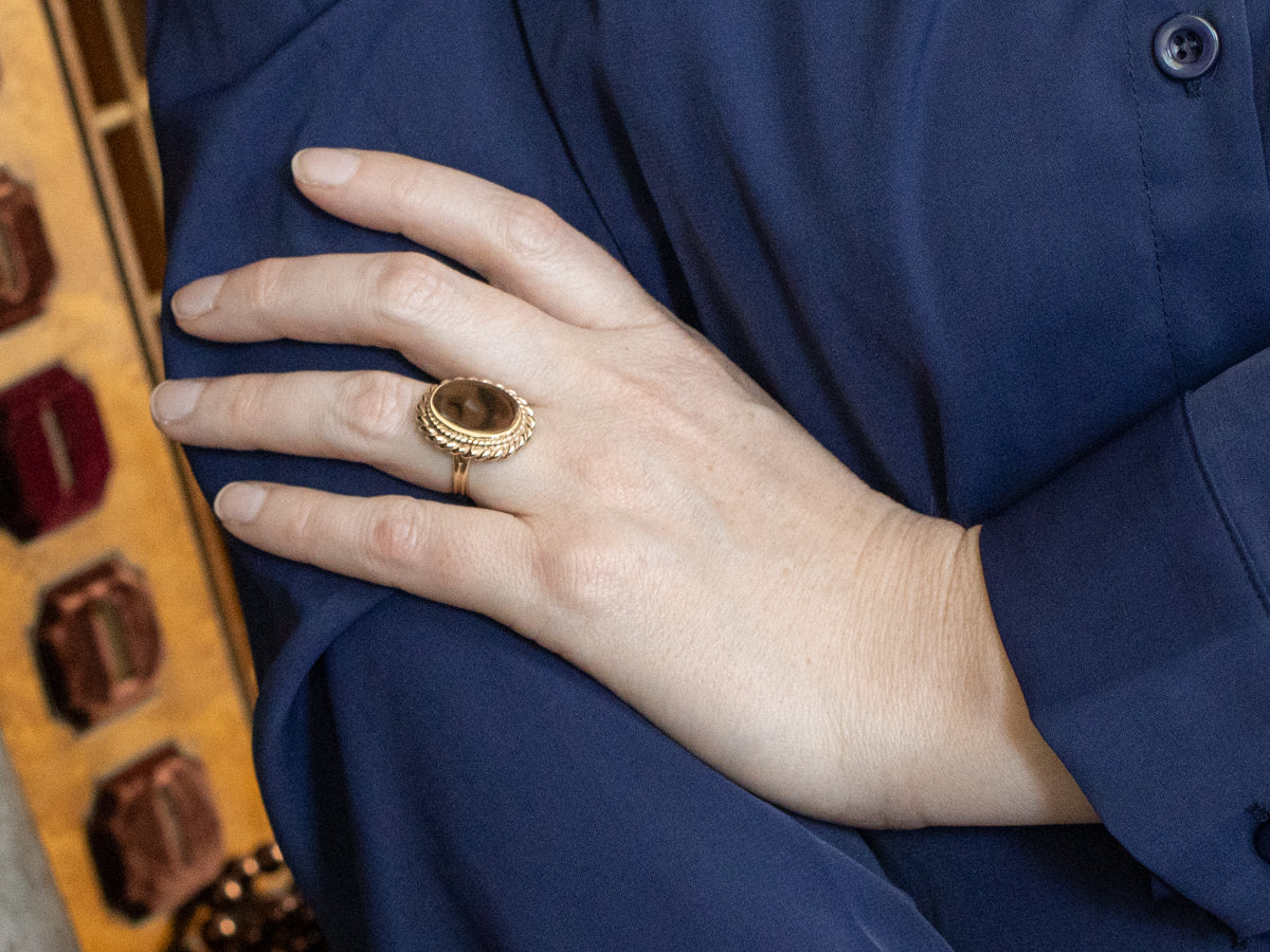 Nautical Gold Signet Statement Ring