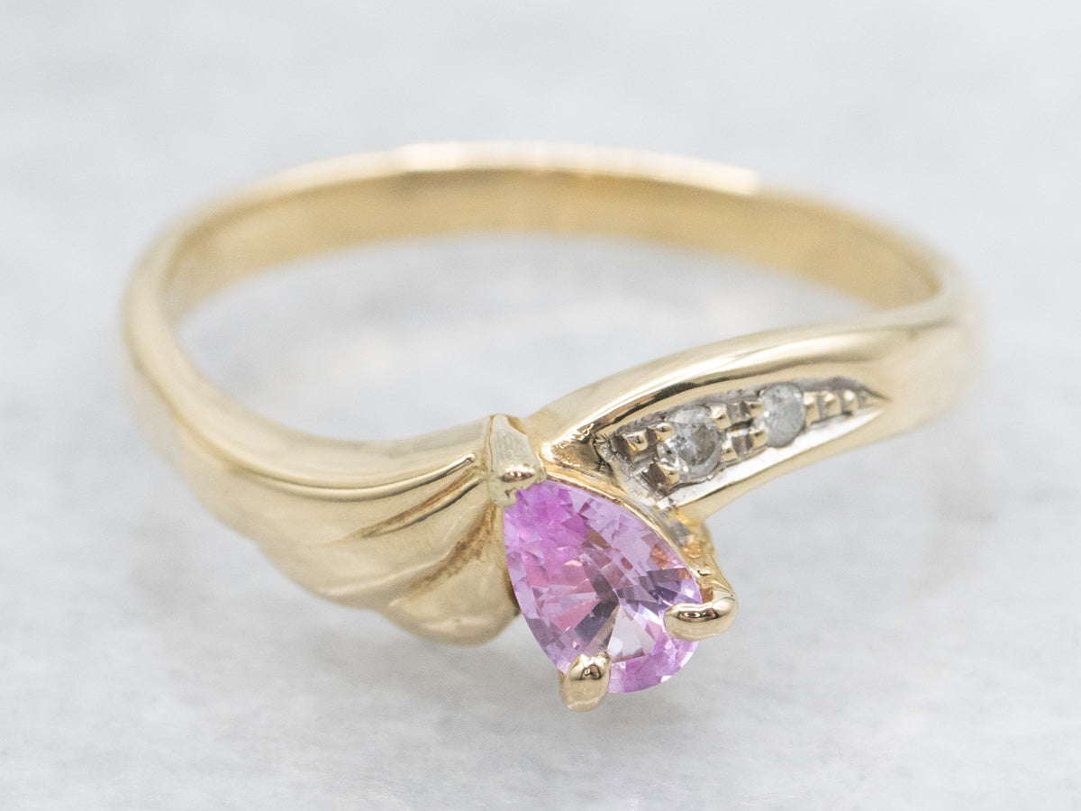 Sweet Pink Sapphire and Diamond Ring