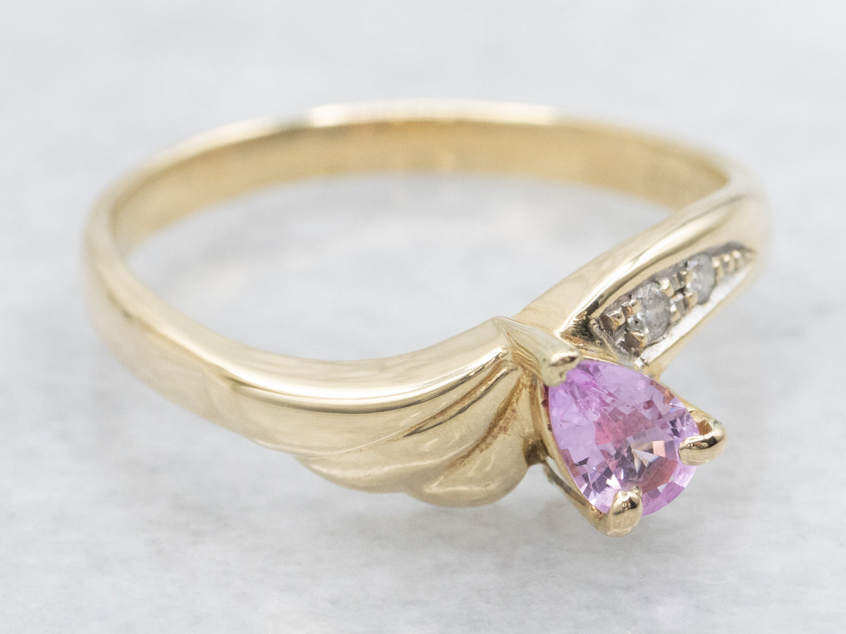 Sweet Pink Sapphire and Diamond Ring