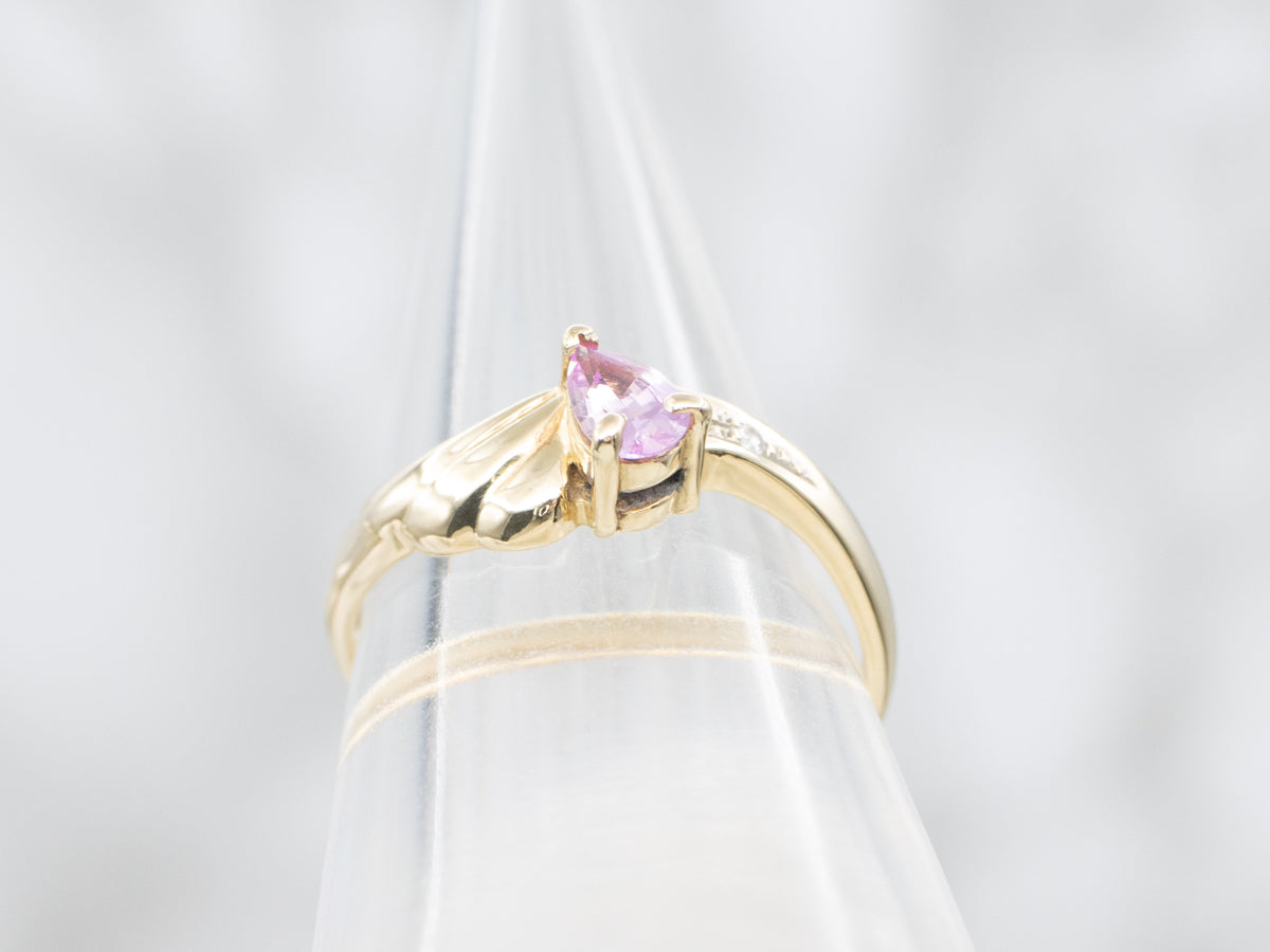 Sweet Pink Sapphire and Diamond Ring