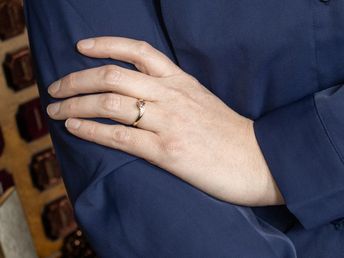 Sweet Pink Sapphire and Diamond Ring