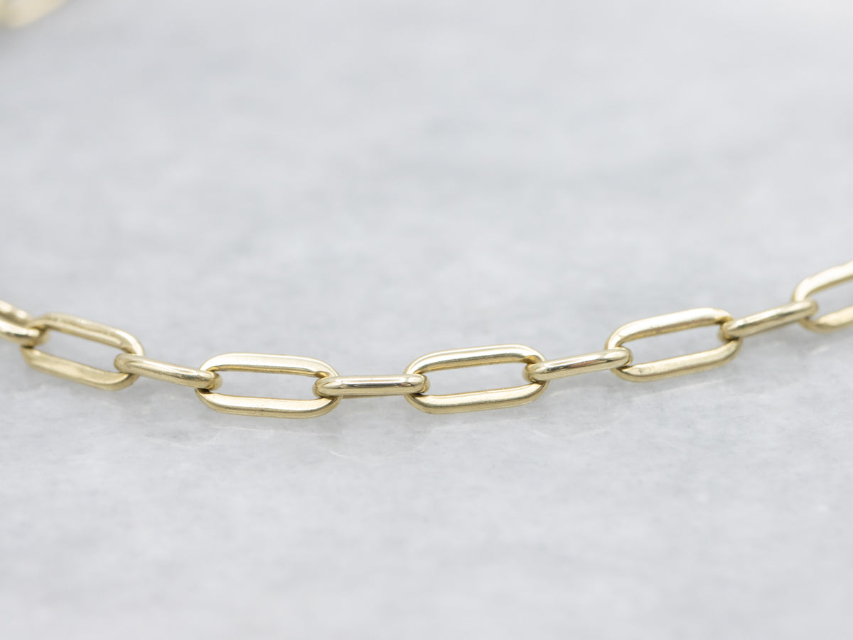 Thin Gold Paperclip Link Bracelet