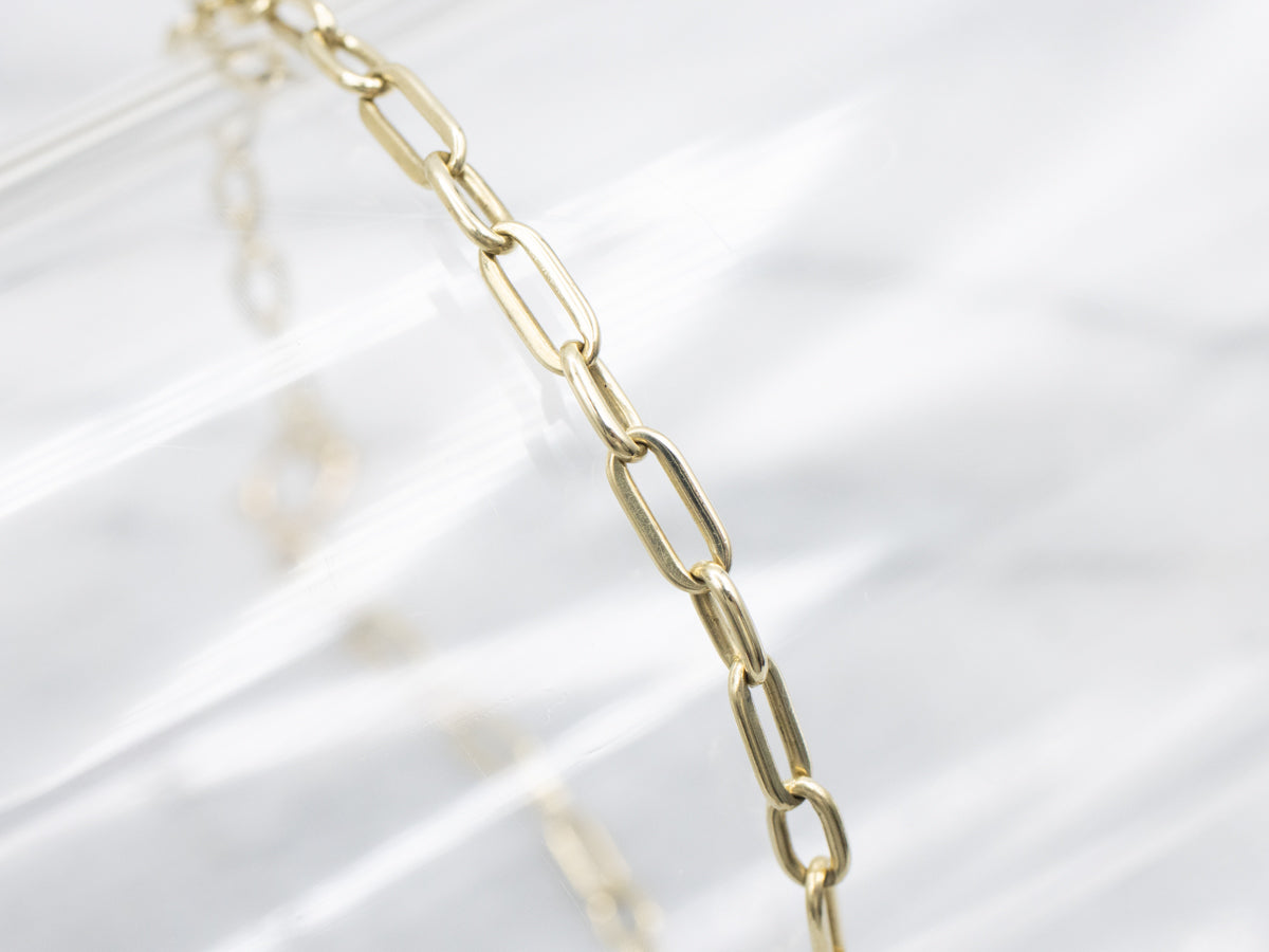 Thin Gold Paperclip Link Bracelet