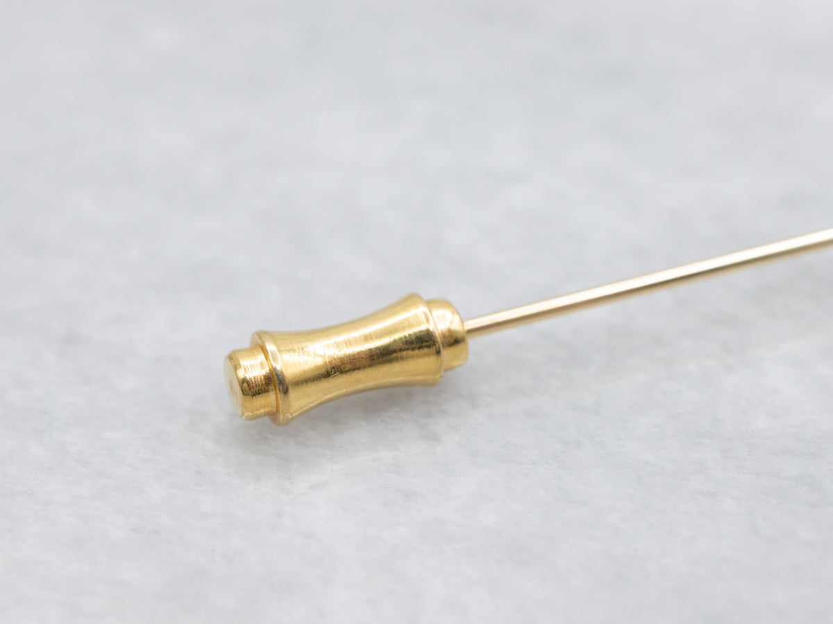 Antique Gold Carnelian Beaded Gold Stick Pin