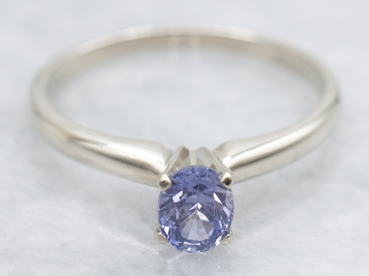 Sweet Purple Sapphire Solitaire Engagement Ring