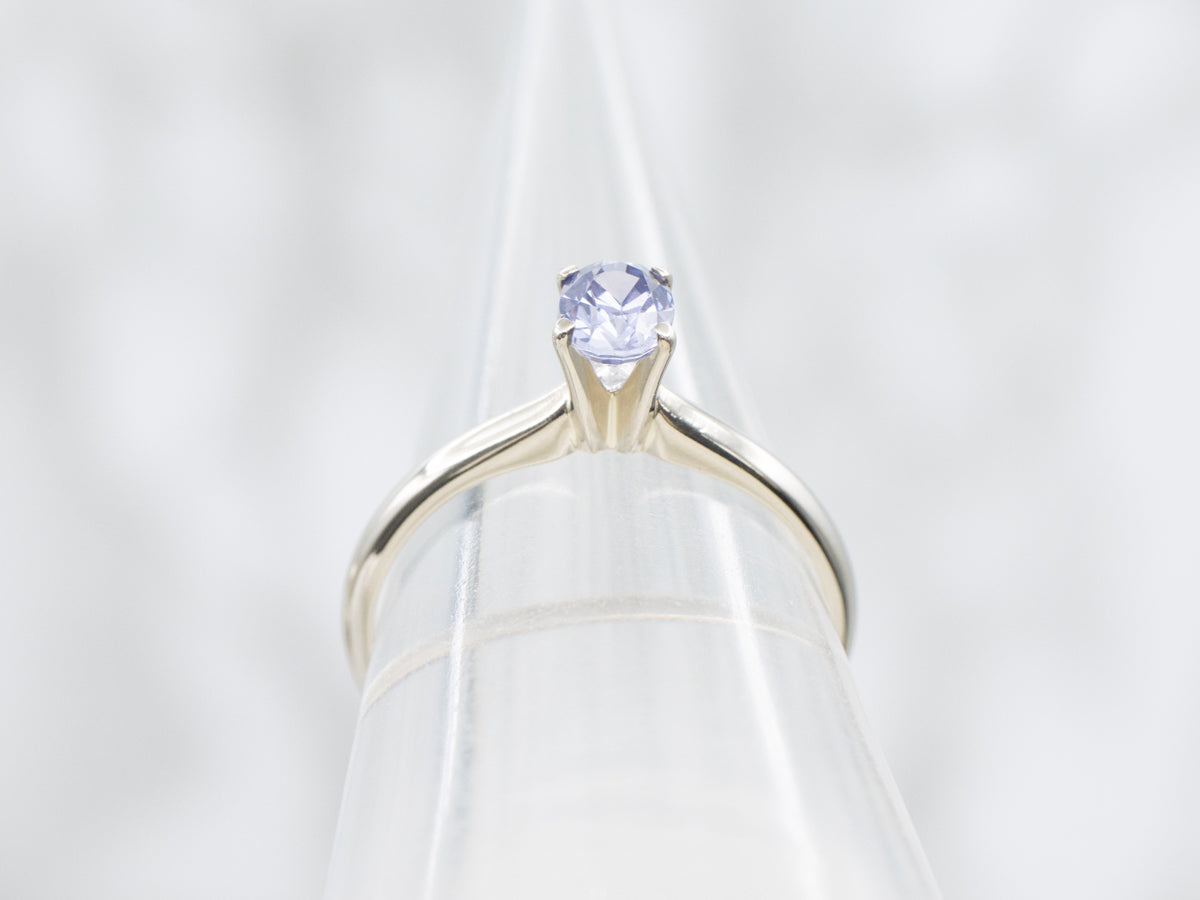 Sweet Purple Sapphire Solitaire Engagement Ring