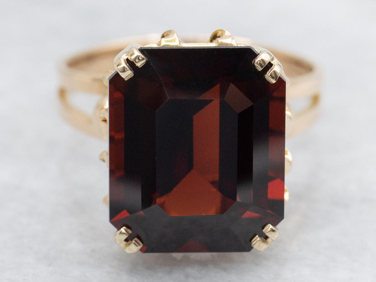 Twisted Gallery Garnet Solitaire Ring