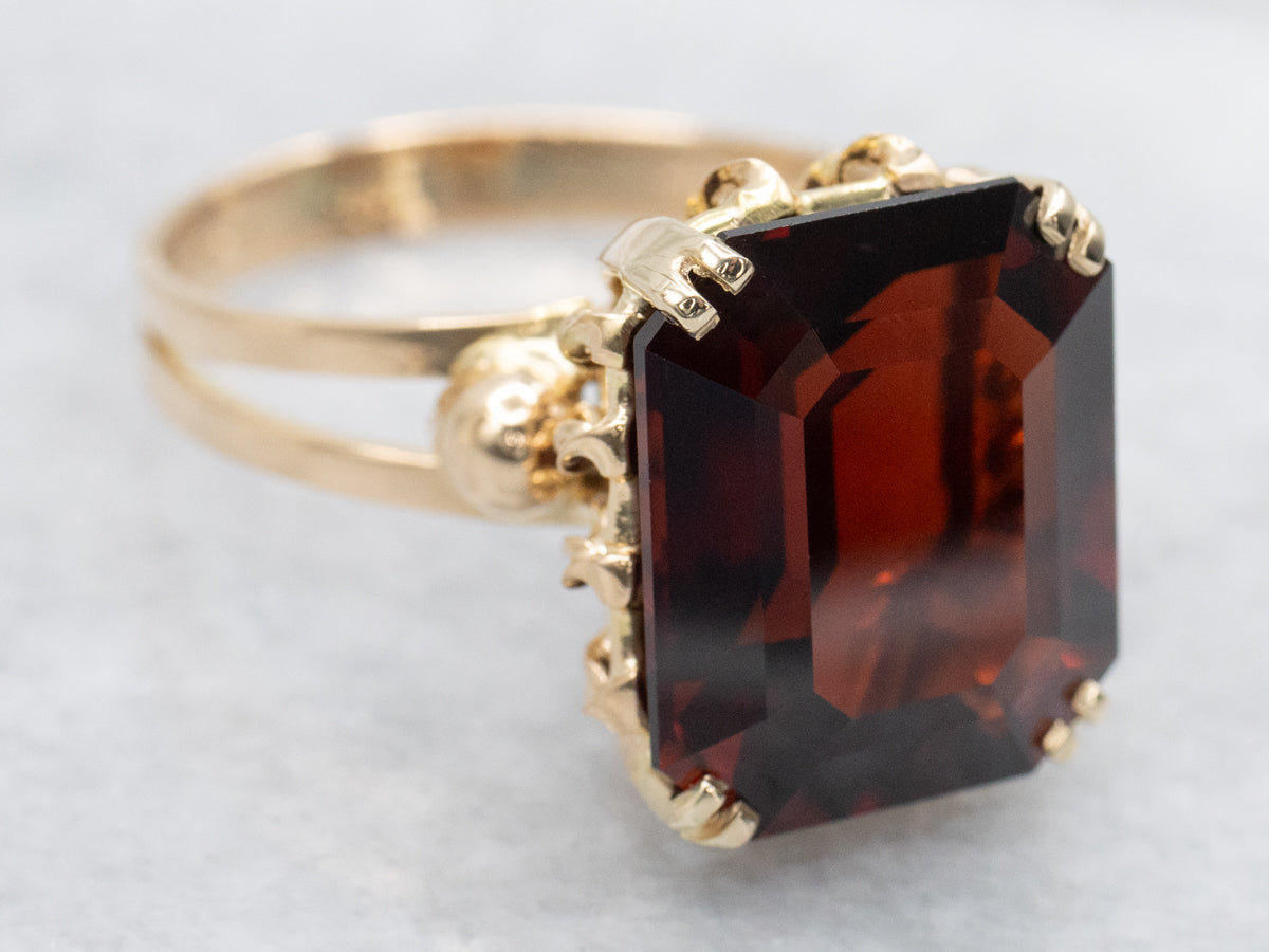 Twisted Gallery Garnet Solitaire Ring