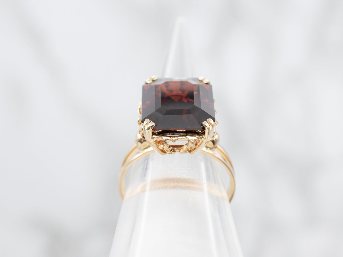 Twisted Gallery Garnet Solitaire Ring