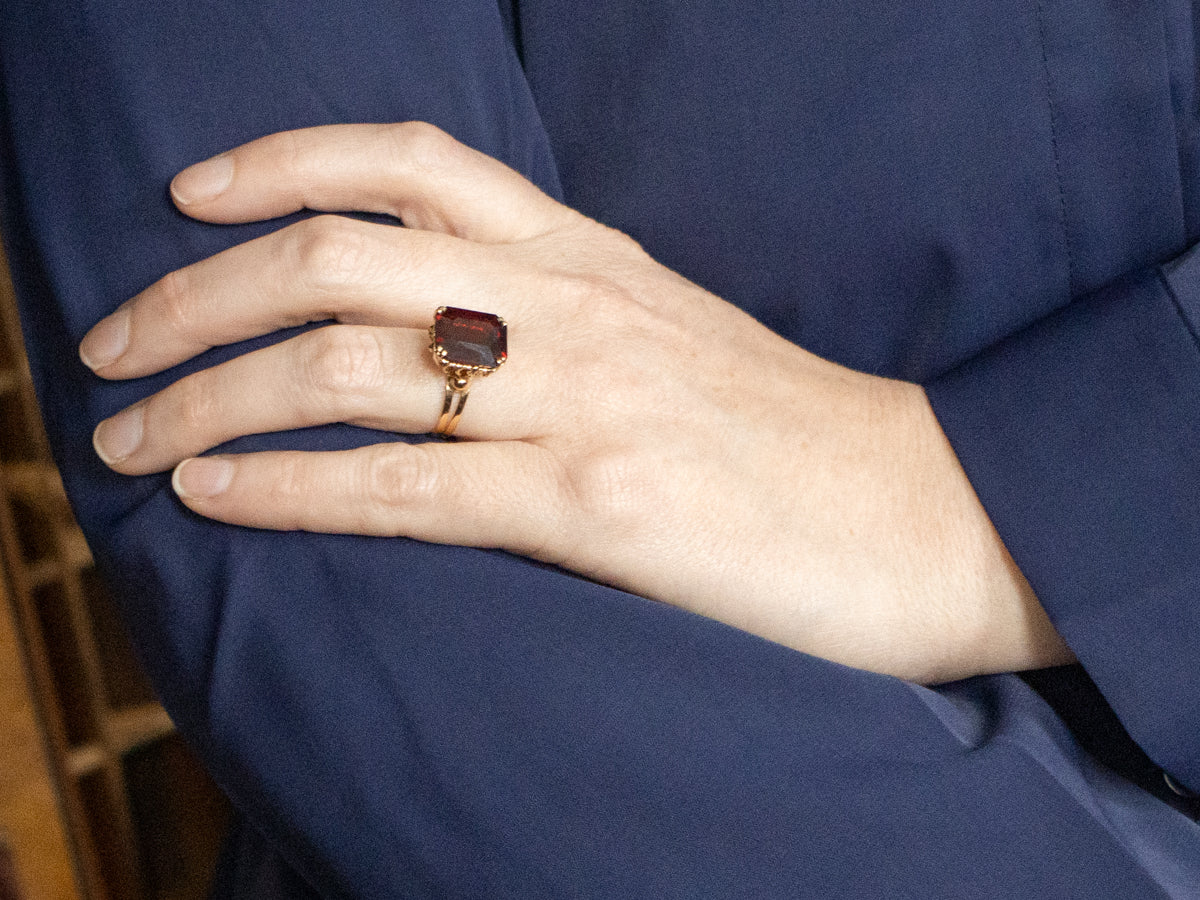 Twisted Gallery Garnet Solitaire Ring