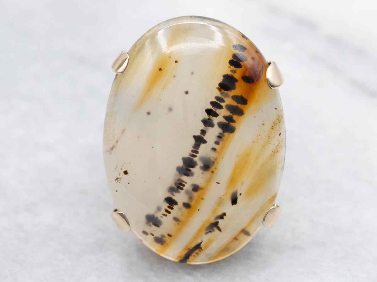 Montana Agate Vintage Cabochon Ring