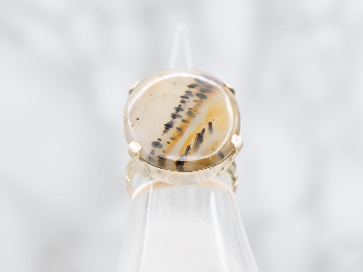 Montana Agate Vintage Cabochon Ring