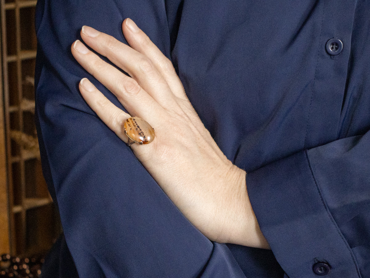 Montana Agate Vintage Cabochon Ring